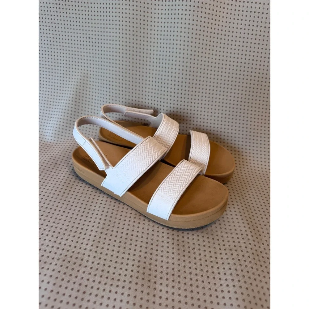 Reef Kids Water Vista Sandals White Tan EVA Strappy Backstrap Size 2